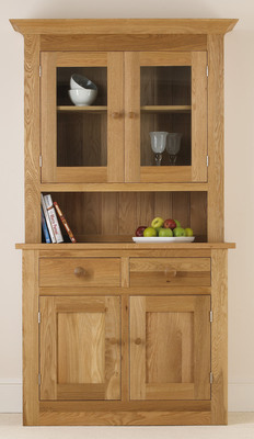Quercus Small 2 Bay Dresser Base with Glazed Top