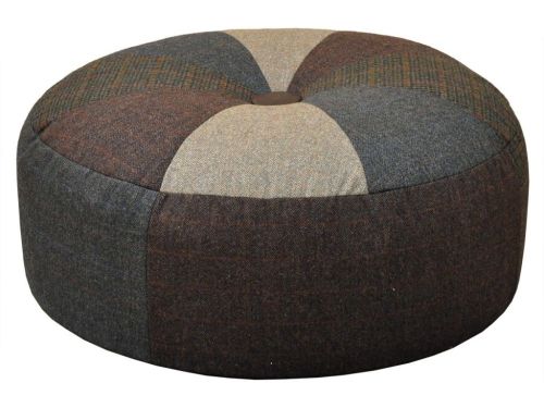 Harris Tweed Pumpkin Stool Large - Patchwork