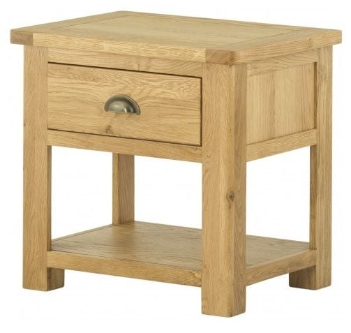 Purbeck Oak Lamp Table with Drawer