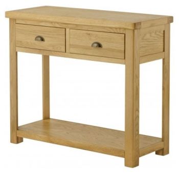Purbeck Oak Console Table - 2 Drawers