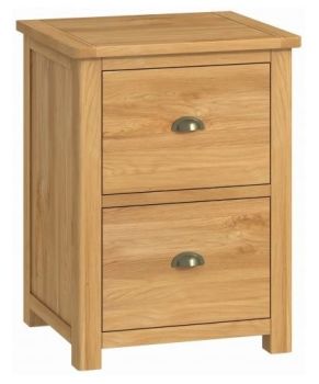 Purbeck Oak Office 2 Drawer Filing Cabinet