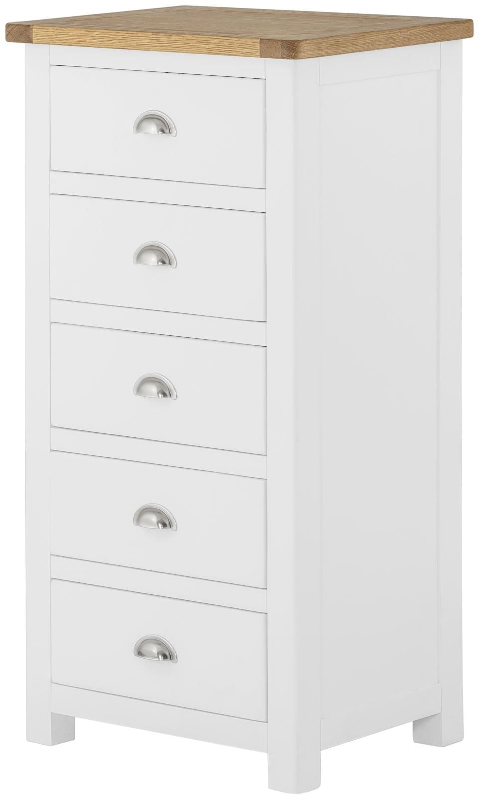 Purbeck Painted 5 Drawer Wellington Chest - White