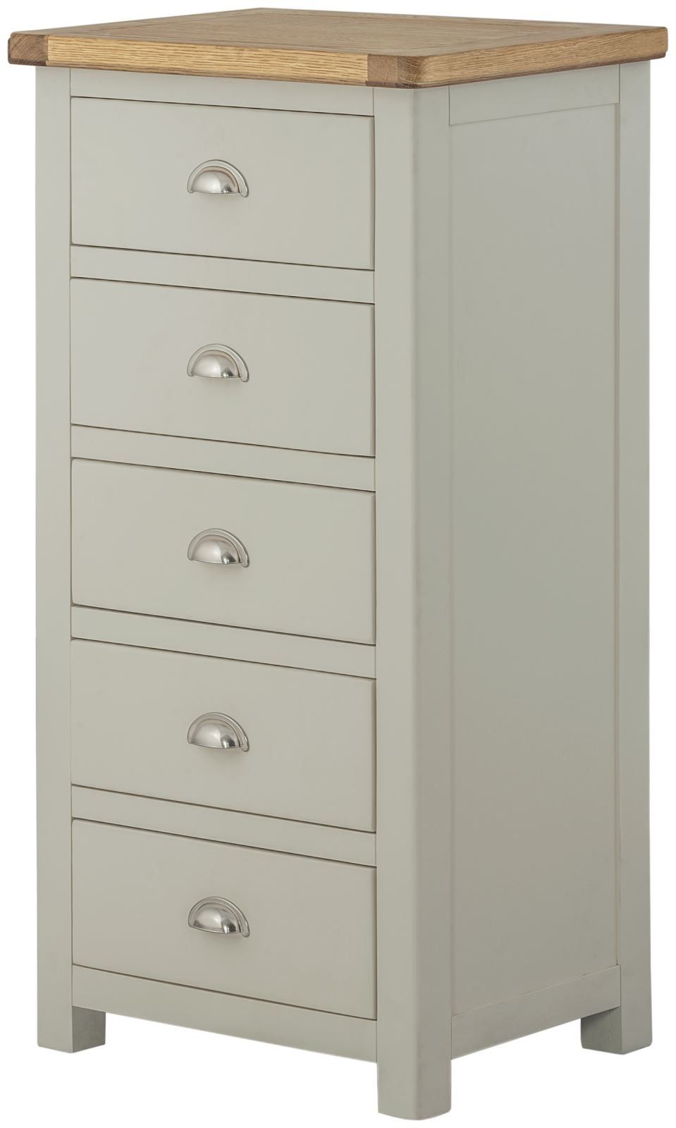 Purbeck Painted 5 Drawer Wellington Chest - Pebble