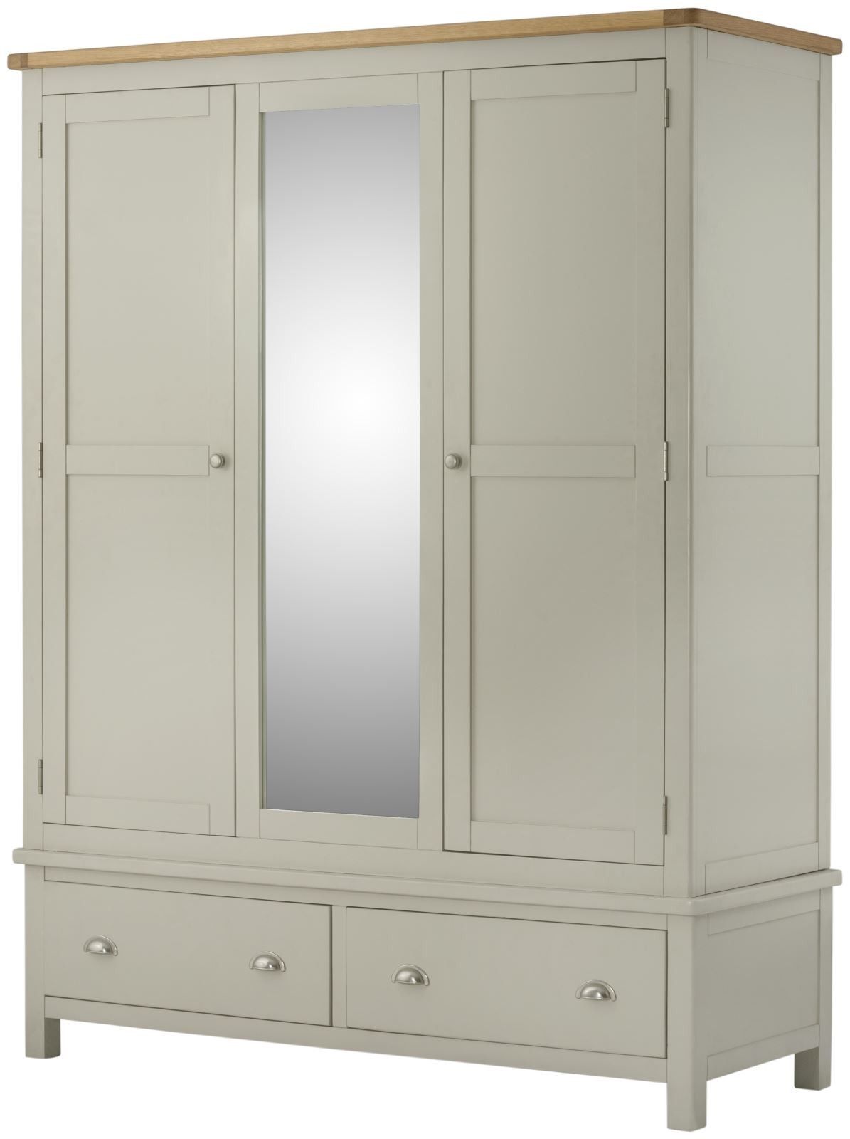 Purbeck Painted Triple Wardrobe - Pebble