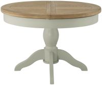 Purbeck Grand Painted Round Butterfly Extending Table - Stone/Oak