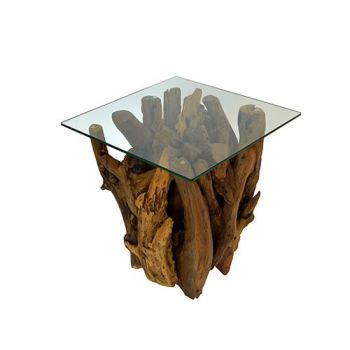 Teak Root Square Side Table