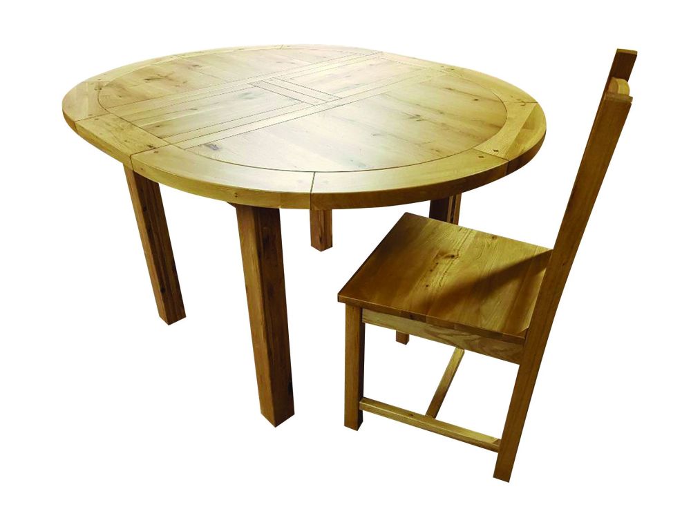 Hampton Abbey Oak Round Extending Table