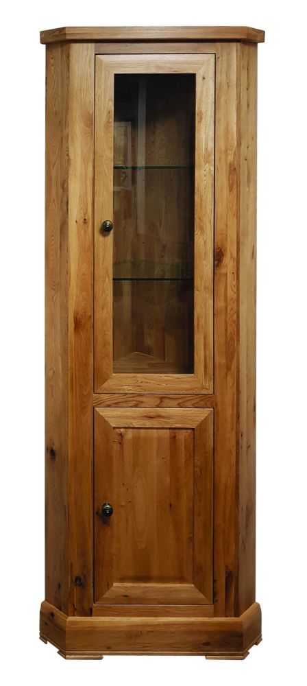 Hampton Abbey Oak Glazed Corner Cabinet