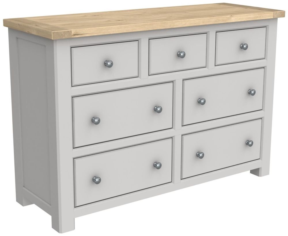 Brittany Oak 7 Drawer Wide Chest