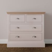 New Forest Chest Painted/Oak - 2 + 2 Drawers (two sizes available)