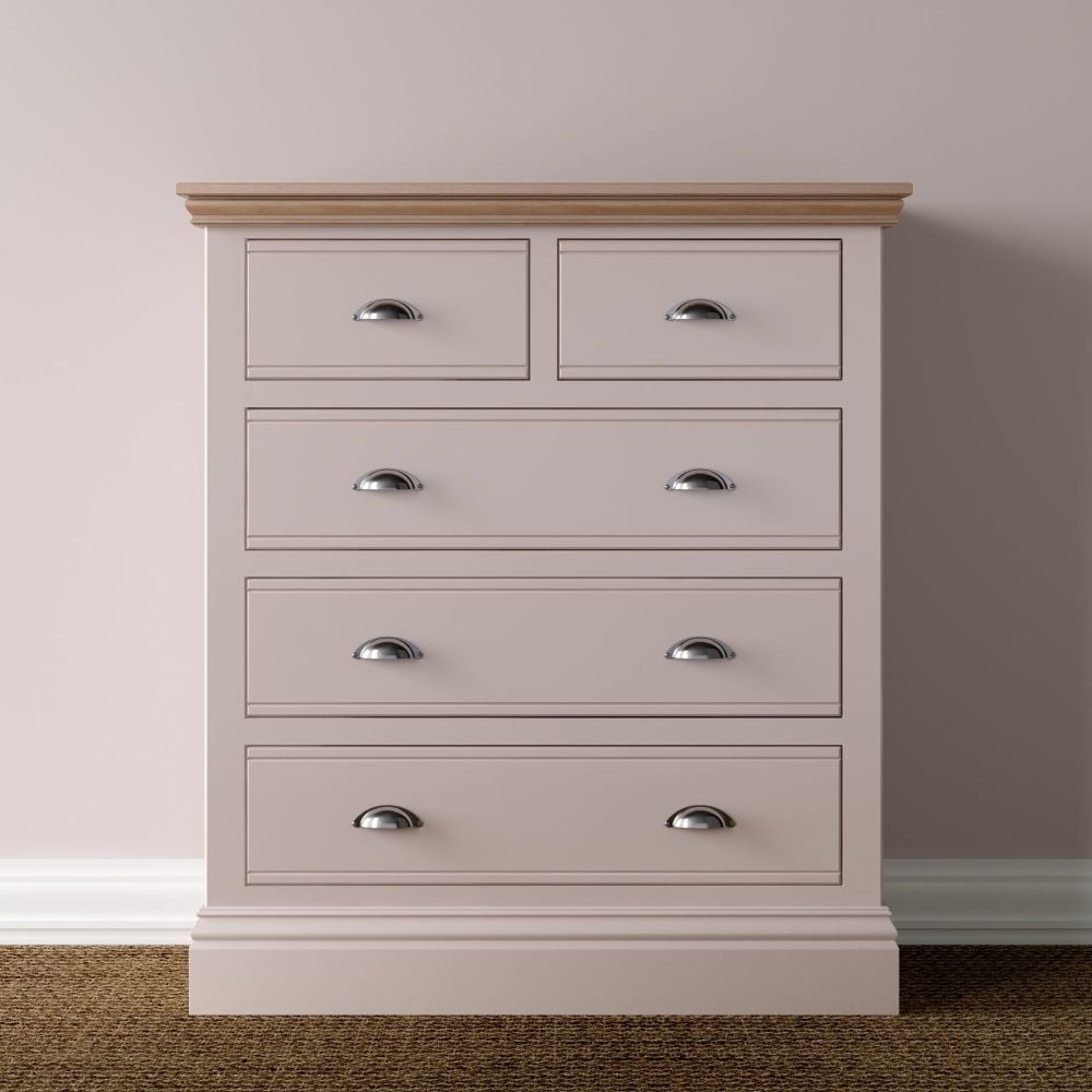 New Forest Chest Painted/Oak - 3 + 2 Drawers