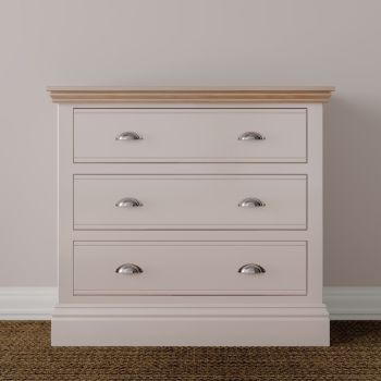 New Forest Chest Painted/Oak - 3 Drawer Wide (two sizes available )