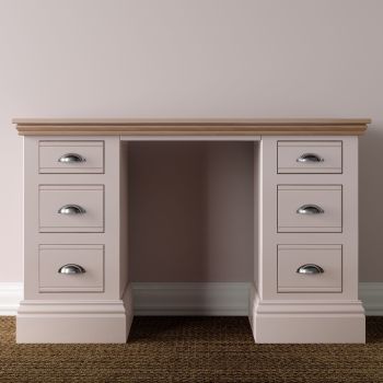New Forest Dressing Table Painted/Oak - Double Pedestal