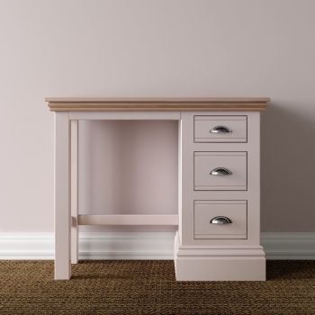 New Forest Dressing Table Painted/Oak - Single Pedestal