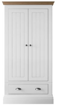New Forest Wardrobe Painted/Oak - 2 Door Wardrobe with 1 Drawer (Small)
