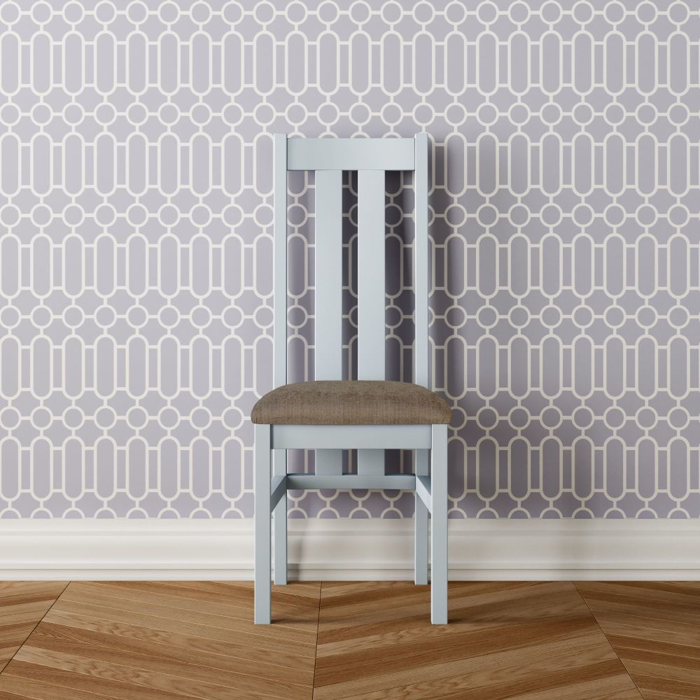 Twin Slat Style Chair with Fabric Pad -also available with Oak seat.