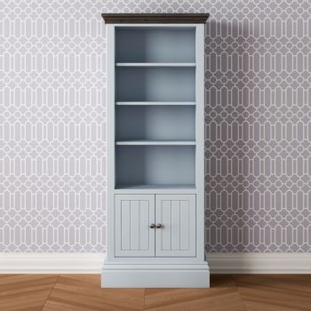 New Forest Painted 78" x 38" x 12" Half Panelled Bookcase/Cabinet