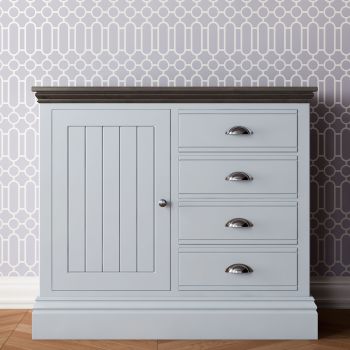 New Forest Painted Small 1 Door 4 Drawer Sideboard