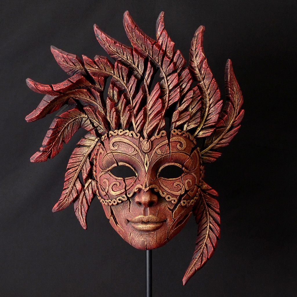 Venetian Carnival Mask - Red & Gold