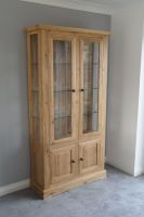 Hampton Abbey Oak Glazed Cabinet - 2 Doors - NEW now with glazed sides.