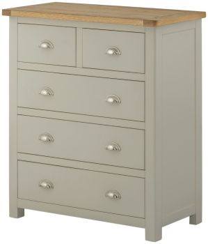 Purbeck Painted Chest - 2 Over 3 Drawers SPECIAL PRICE  WAS £459 NOW £299 LIMITED STOCK Pebble grey