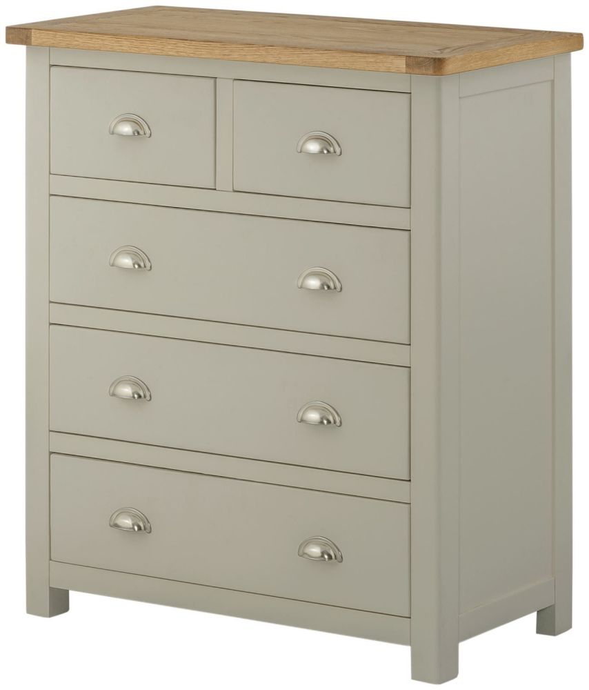 Purbeck Painted Chest - 2 Over 3 Drawers SPECIAL PRICE  Pebble grey