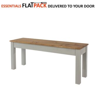 CORONA GREY SMALL BENCH ESSENTIALS FLAT PACK This award winning flat pack furniture is delivered (FREE)** to your door ready to assemble.