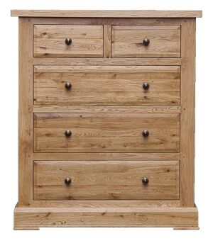 Hampton Abbey Oak 3 + 2 chest of drawers
