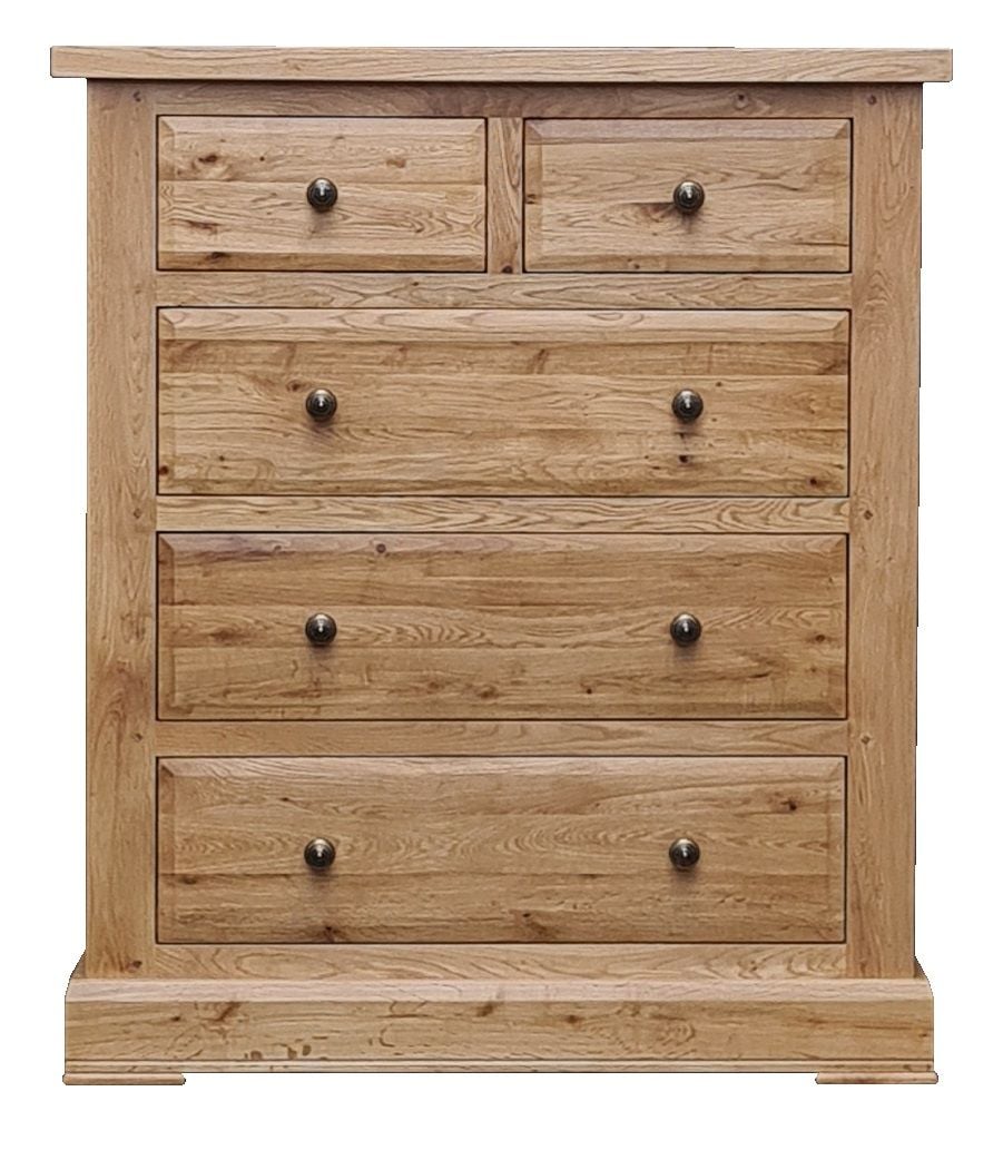 Hampton Abbey Oak 2 over 3 chest of drawers