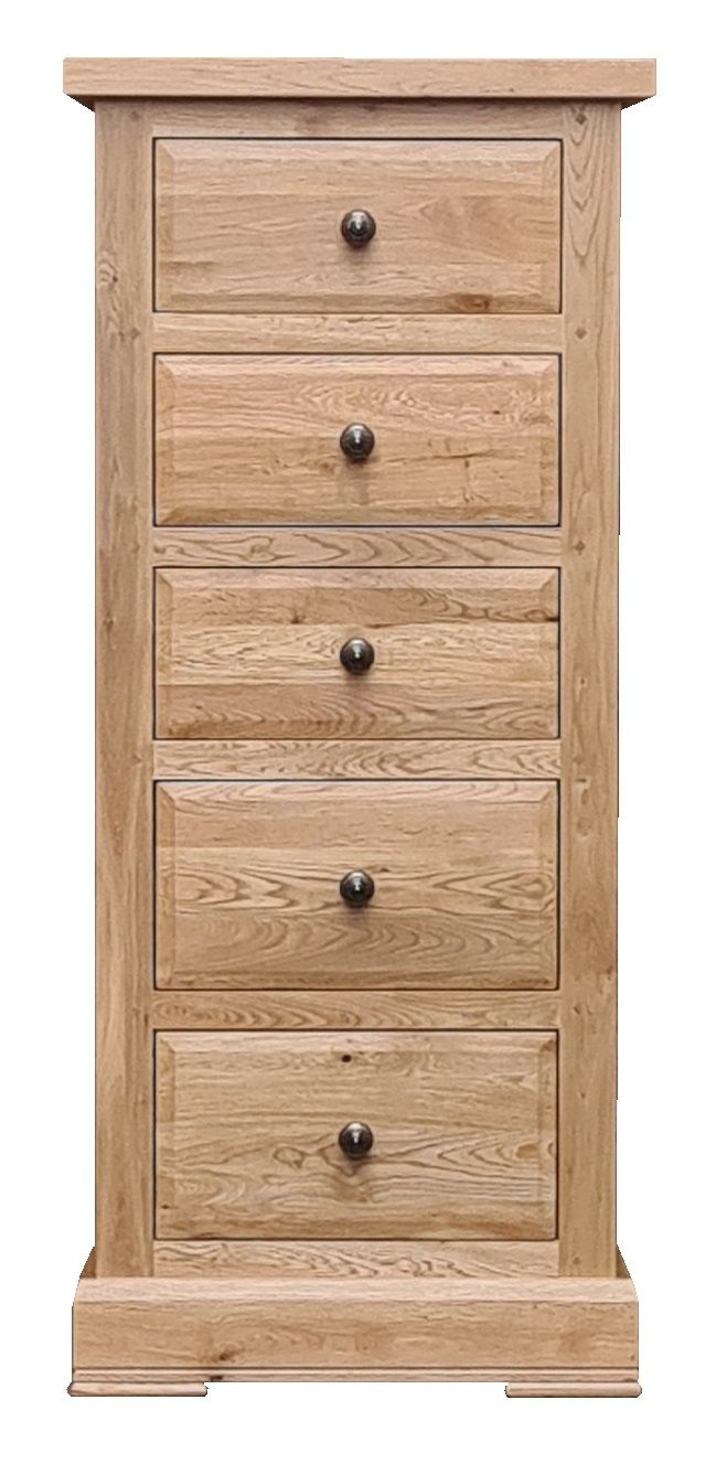 Hampton Abbey Oak 5 drawer wellington