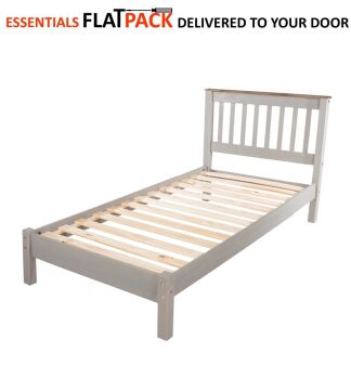 CORONA GREY  3' SINGLE BED FRAME ESSENTIALS FLAT PACK This award winning flat pack furniture is delivered (FREE)** to your door ready to assemble.