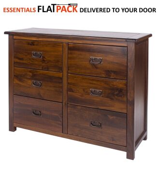 BOSTON HIGHLAND DARK 6 DRAWER CHEST ESSENTIALS FLAT PACK This award winning flat pack furniture is delivered (FREE)** to your door ready to assemble
