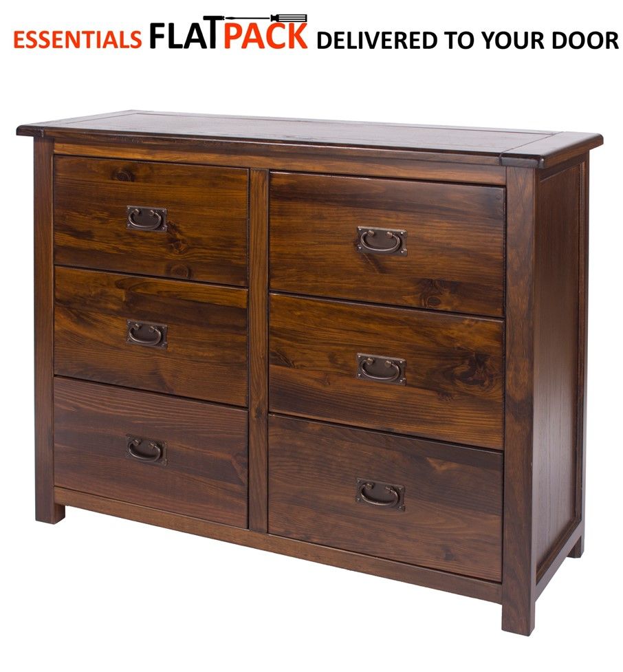 BOSTON HIGHLAND DARK 6 DRAWER CHEST ESSENTIALS FLAT PACK This award winning