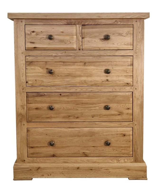Hampton Abbey Oak 3 + 2 chest of drawers