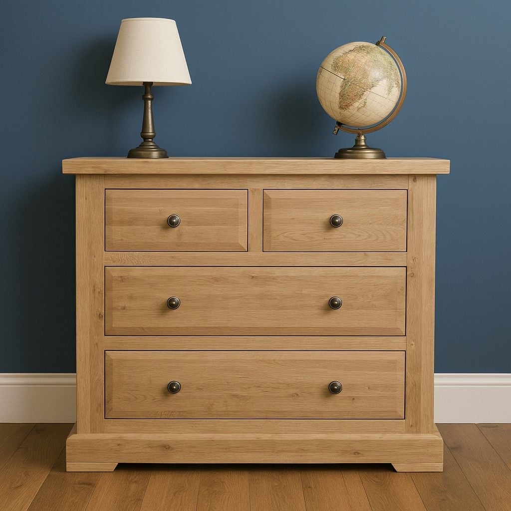 Hampton Abbey Oak 2 + 2 chest of drawers