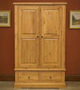 Hampton Abbey Oak Large Wardrobe with drawers