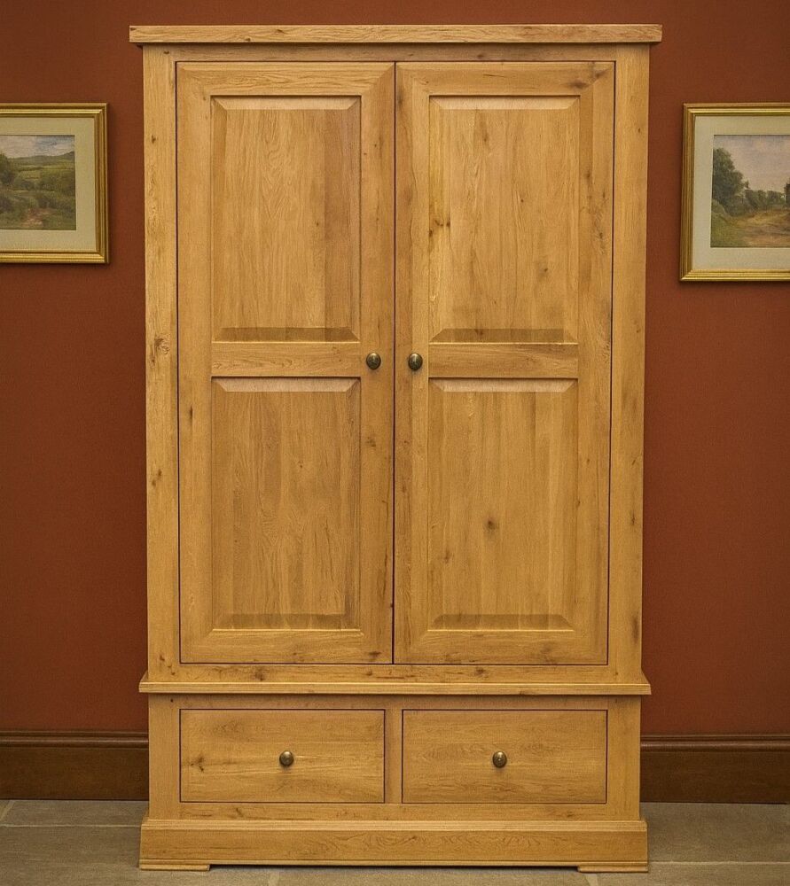 Hampton Abbey Oak Large Wardrobe with drawers