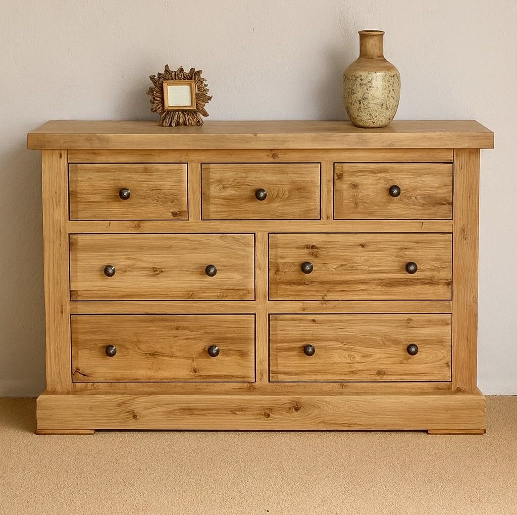 Hampton Abbey Oak 4 + 3 chest of drawers