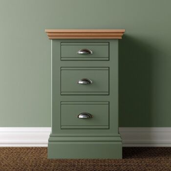 New Forest Bedside Painted/Oak - 3 Drawers (two sizes available)