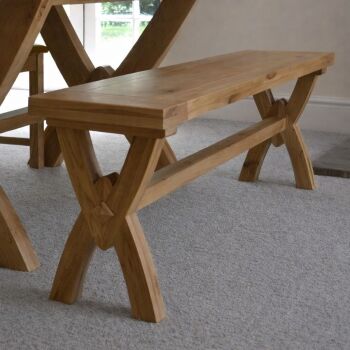 Hampton Abbey Oak Bench - 1.45m