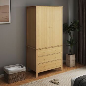 Henley Wardrobe oak effect ESSENTIALS FLAT PACK This award winning flat pack furniture is delivered (FREE)** to your door ready to assemble