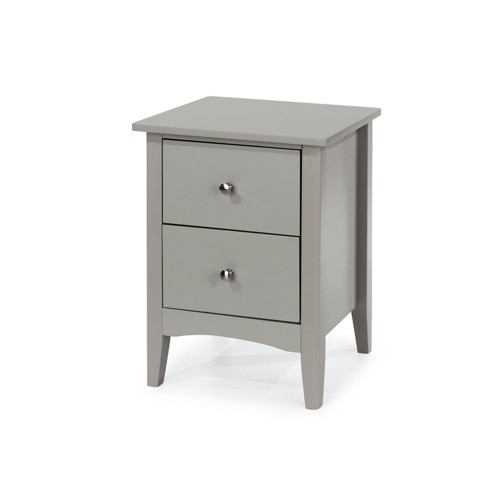 COMO GREY 2 DRAWER BEDSIDE ESSENTIALS FLAT PACK This award winning flat pac