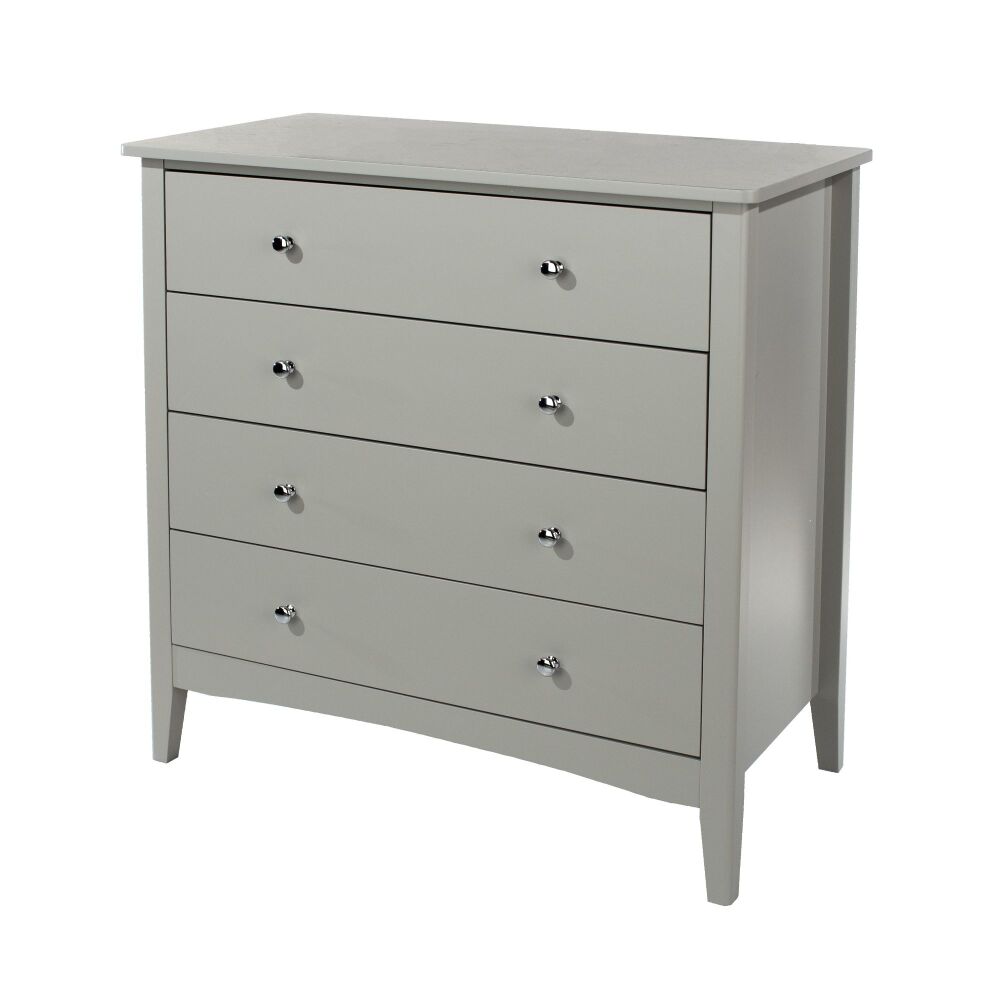 COMO GREY 4 DRAWER CHEST ESSENTIALS FLAT PACK This award winning flat pack 