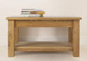 Quercus Oak 3' x 2' Straight Leg Coffee Table with Shelf