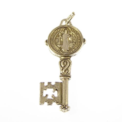 Catholic St. Benedict's key medal