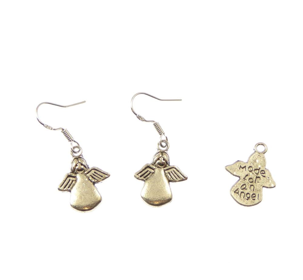 Made for an angel dangly drop earrings sterling silver hooks 