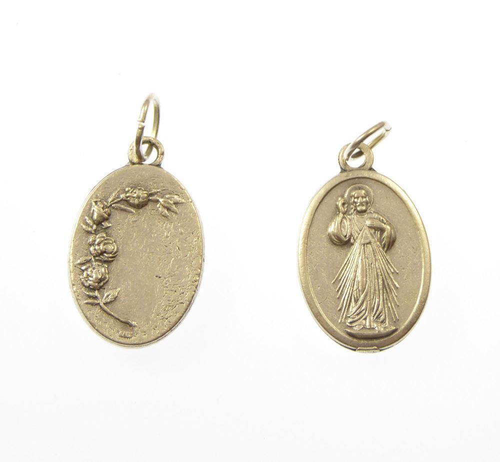Divine Mercy Jesus silver metal medal 2cm 