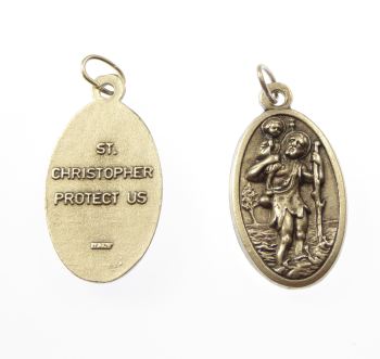 Large 3.5cm St. Christopher silver medal