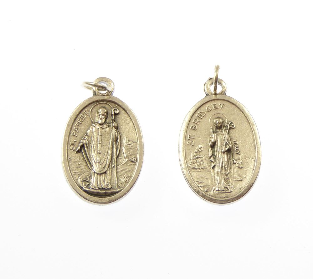 Rosary medal - St. Bridget and St. Patrick - metal