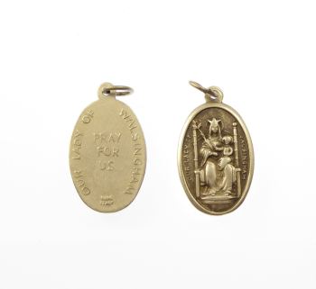 Silver metal Our Lady of Walsingham medal pendant
